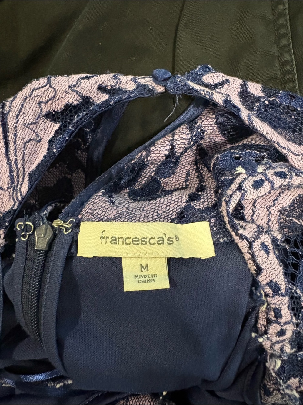 Francesca's Collections Lavender and Navy Lace Mini Dress - Picture 9 of 9